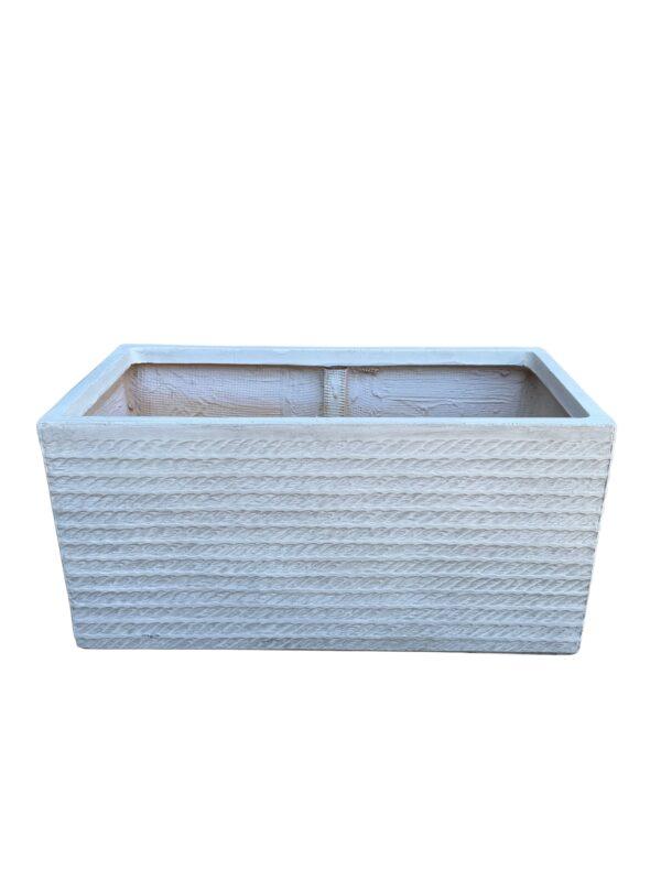 Žardinjera bela H37xL74xW37cm fiberstone