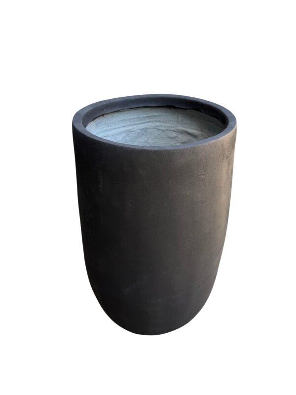 Saksija mat crna H50xR32cm fiberstone